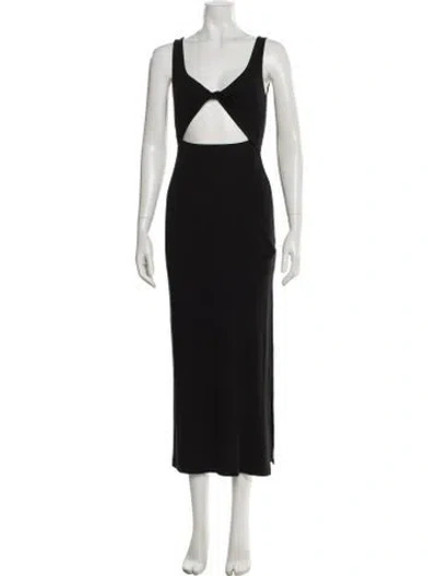 Pre-owned L*space V-neck Long Dress In Black