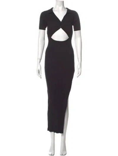 Pre-owned L*space V-neck Long Dress In Gray