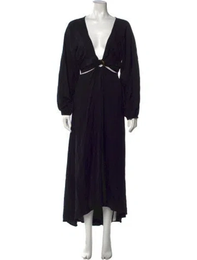 Pre-owned L*space V-neck Long Dress W/ Tags In Black