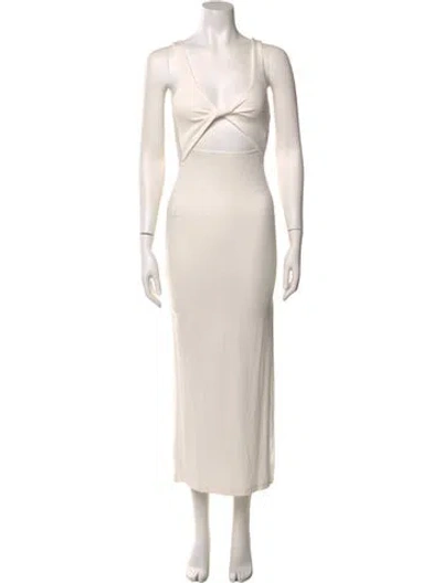 Pre-owned L*space V-neck Long Dress W/ Tags In Neutral