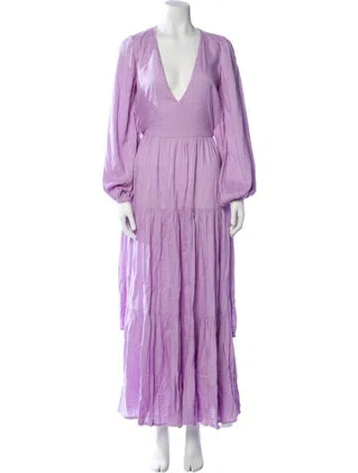 Pre-owned L*space V-neck Long Dress W/ Tags In Purple