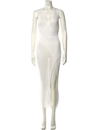 Pre-owned L*space V-neck Long Dress W/ Tags In White