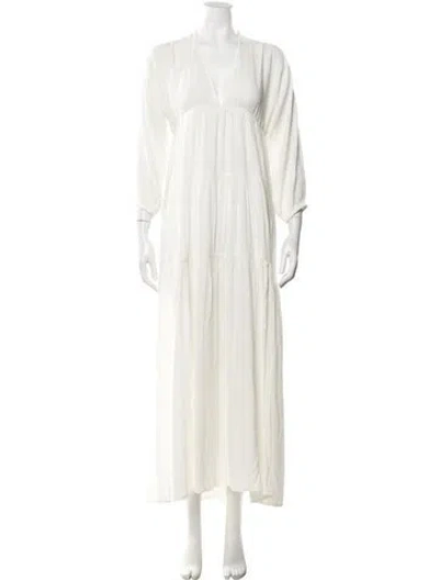 Pre-owned L*space V-neck Long Dress W/ Tags In White