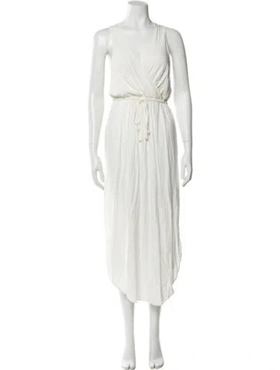 Pre-owned L*space V-neck Long Dress In White