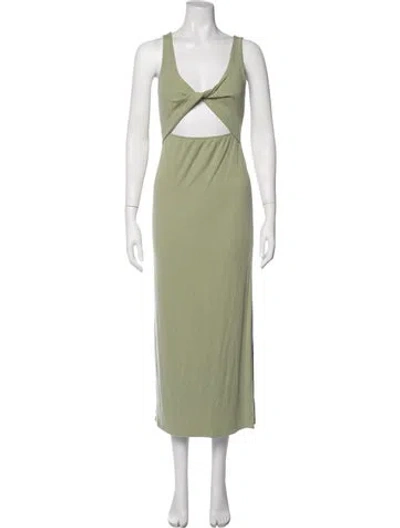 Pre-owned L*space V-neck Long Dress In White