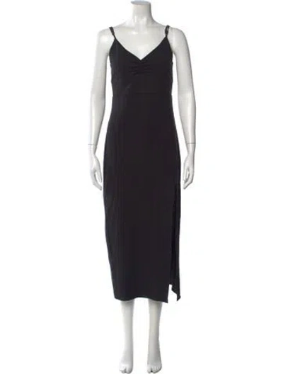 Pre-owned L*space V-neck Midi Length Dress In Black