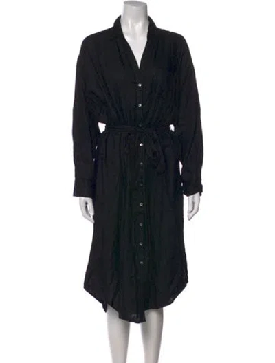 Pre-owned L*space V-neck Midi Length Dress In Black