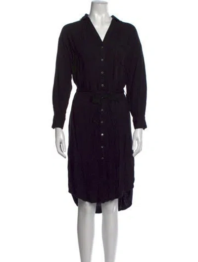 Pre-owned L*space V-neck Midi Length Dress In Black