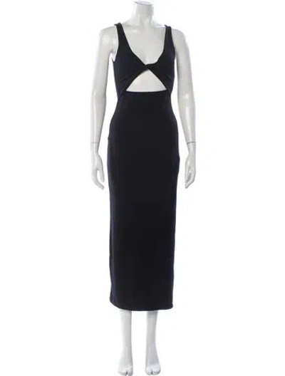 Pre-owned L*space V-neck Midi Length Dress In Blue