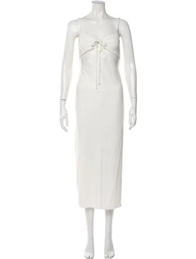 Pre-owned L*space V-neck Midi Length Dress In Neutral