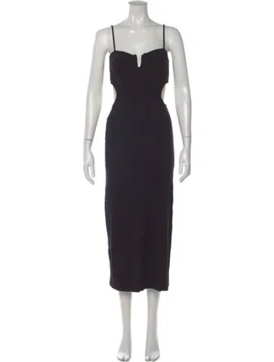Pre-owned L*space V-neck Midi Length Dress W/ Tags In Black