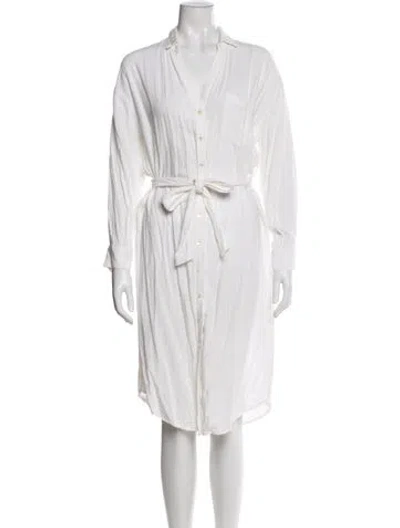 Pre-owned L*space V-neck Midi Length Dress In White