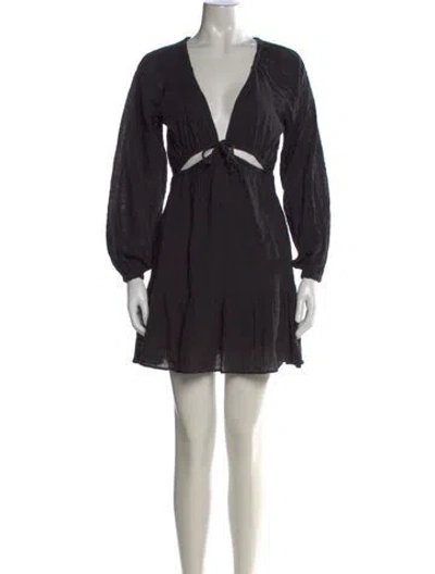 Pre-owned L*space V-neck Mini Dress In Black
