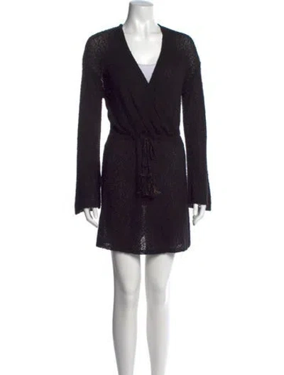 Pre-owned L*space V-neck Mini Dress In Blue