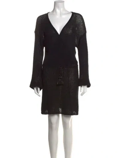 Pre-owned L*space V-neck Mini Dress In Blue