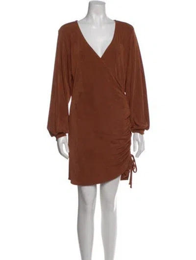 Pre-owned L*space V-neck Mini Dress In Brown
