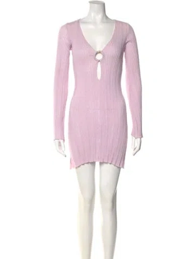 Pre-owned L*space V-neck Mini Dress In Pink