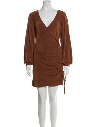 Pre-owned L*space V-neck Mini Dress W/ Tags In Brown