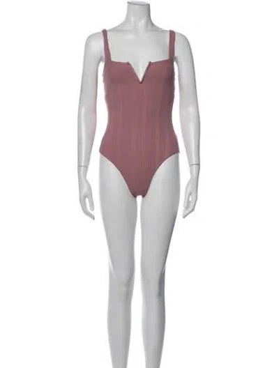 Pre-owned L*space V-neck Romper W/ Tags In Pink