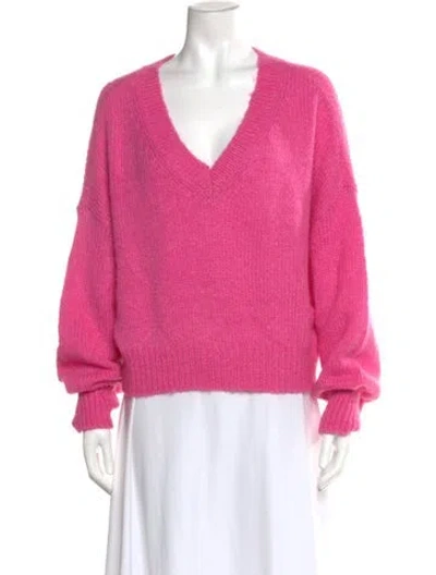 Pre-owned L*space V-neck Sweater In Pink