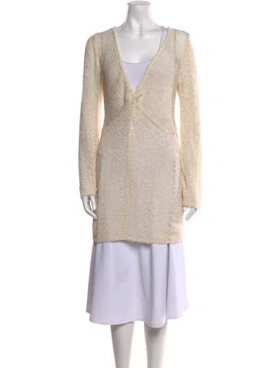 Pre-owned L*space V-neck Sweater W/ Tags In Neutral