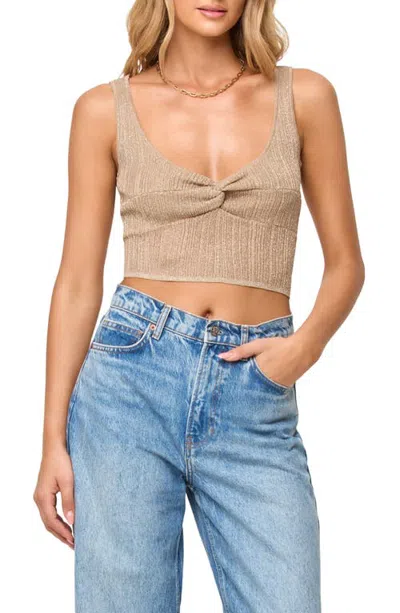 L*space Lspace Whitney Twist Front Metallic Cover-up Tank In Gray