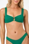 L*space Lspace Willow Pucker Textured Bikini Top In Green
