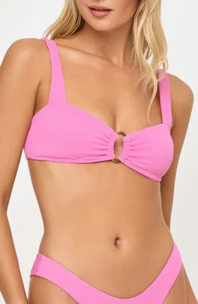 L*space Lspace Willow Pucker Textured Bikini Top In Pink