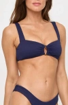 L*space Lspace Willow Textured Bikini Top In Blue