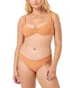 L*space Winnie Bikini Top Womens Orange Stretch Rib Tie-back Swimwear Jdm1307 In Multi