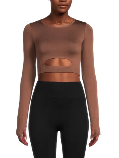 L*space Women's In The Zone Cutout Crop Top In Cafe