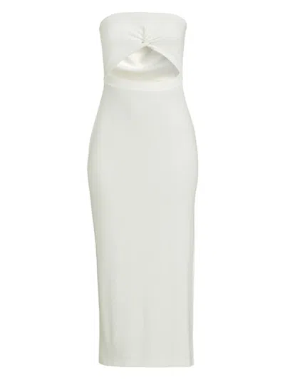 L*space Lspace Kierra Cutout Strapless Rib Cover-up Dress In White