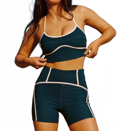 L*space Women's Revel Top In Deepteal/cream In Black