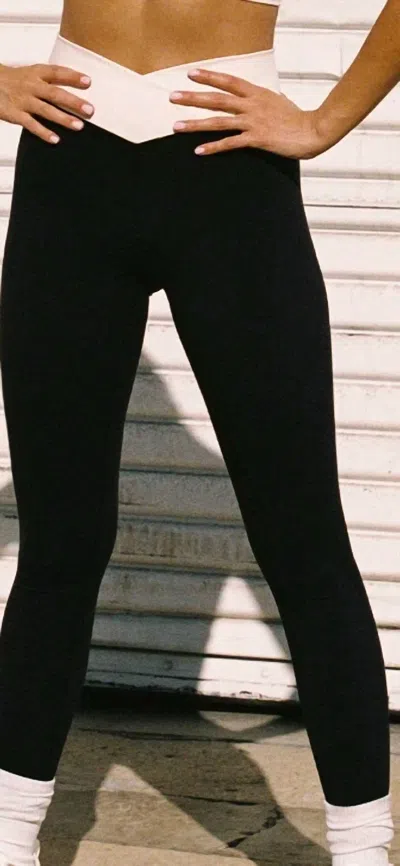 L*space Women's Unmatched Legging In Black/beige In Multi