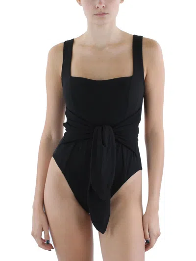 L*space Womens Belted Textured One-piece Swimsuit In Black