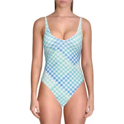 L*space Womens Plaid Cheeky One-piece Swimsuit In Blue