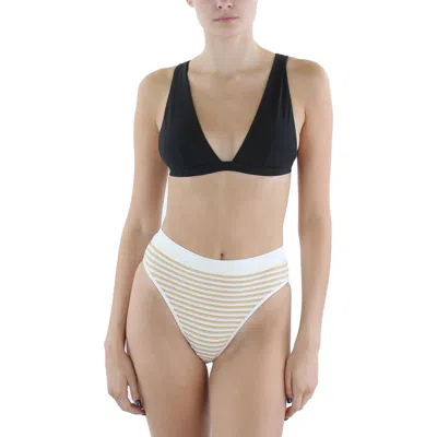 L*space Womens Striped Textured Swim Bottom Separates In White