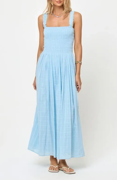 L*space Lspace Wren Cotton Maxi Cover-up Dress In Blue