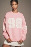 L*space X Anthropologie Lace 98 Graphic Sweatshirt In Pink