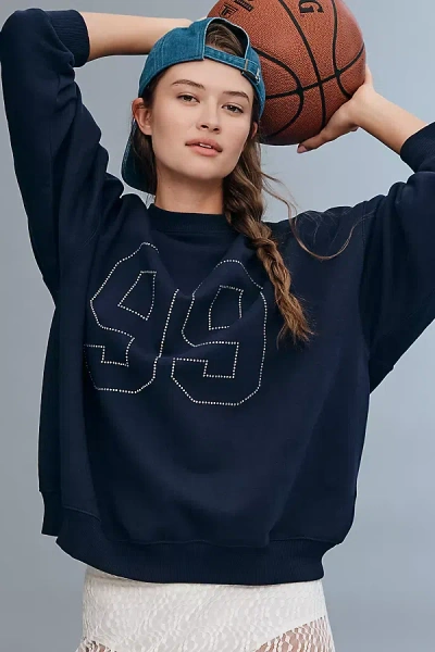 L*space X Anthropologie Pullover Sweatshirt In Blue