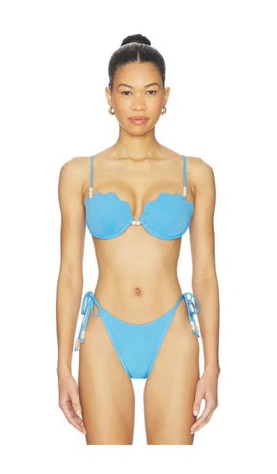 L*space X Revolve Sunrise Shell Bikini Top In Blue