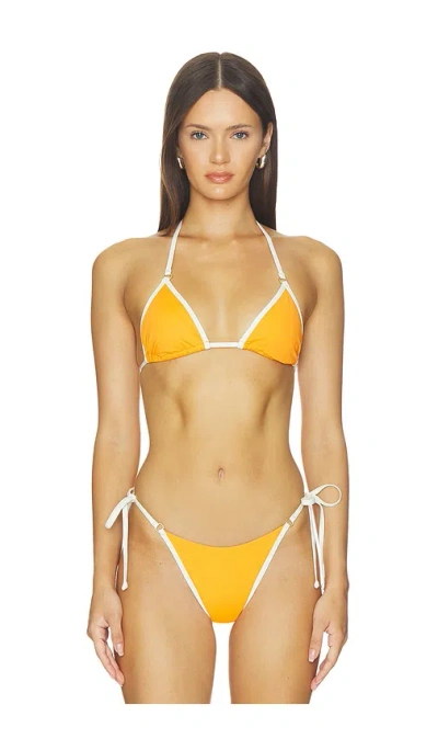 L*space X Salty Blonde Banning Bikini Top In Orange
