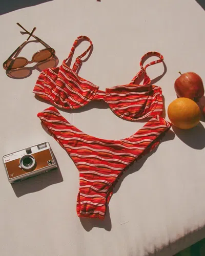 L*space X The Salty Blonde Rocky Bikini Bottom In Red