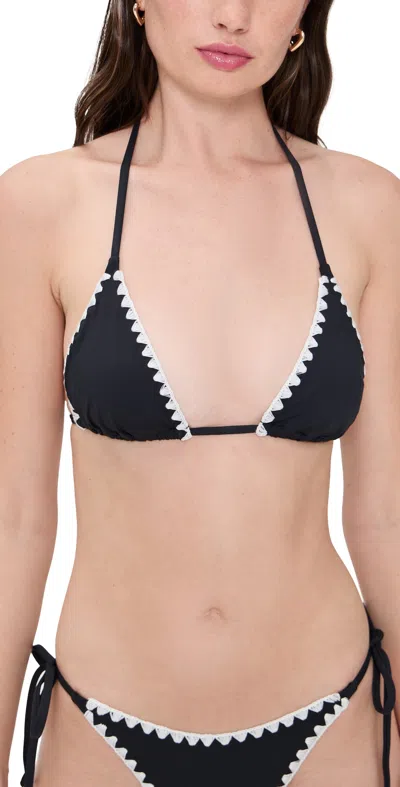 L*SPACE ZAHRA BIKINI TOP BLACK/CREAM