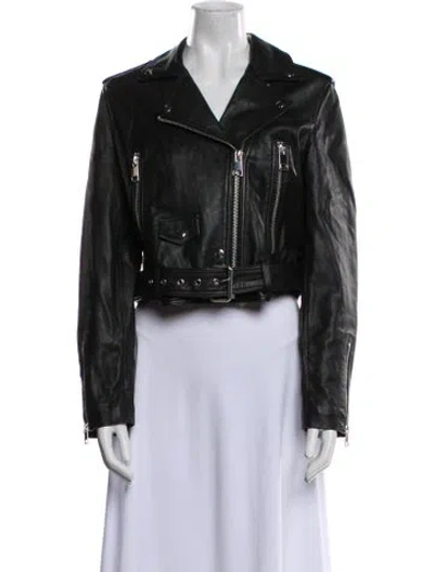 Pre-owned Lth Jkt Leather Biker Jacket In Black