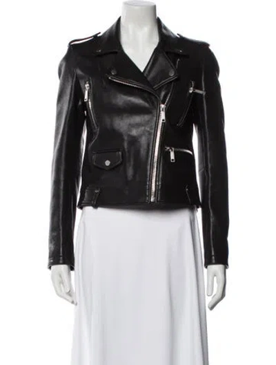 Pre-owned Lth Jkt Leather Biker Jacket In Black