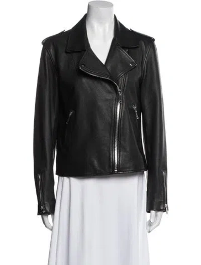 Pre-owned Lth Jkt Leather Biker Jacket In Black