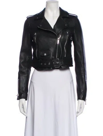 Pre-owned Lth Jkt Leather Biker Jacket In Black