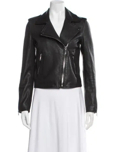 Pre-owned Lth Jkt Leather Biker Jacket In Black