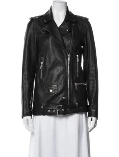 Pre-owned Lth Jkt Leather Biker Jacket In Black